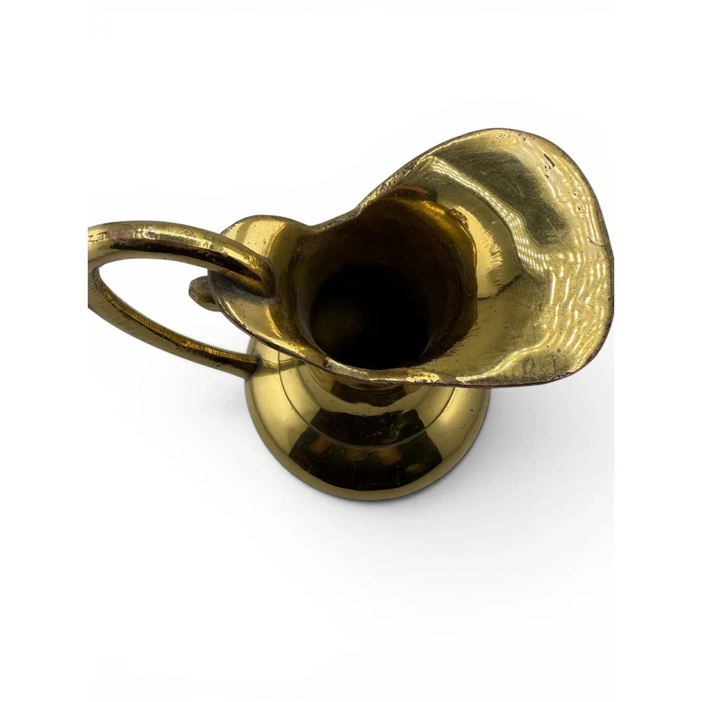 Vintage Solid Brass Pitcher Vase 7.5